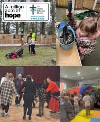Community members taking part in a Million Acts of Hope