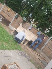 Volunteers caring for the garden