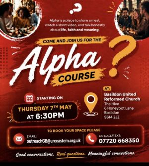 Alpha course invitation poster at The Hive